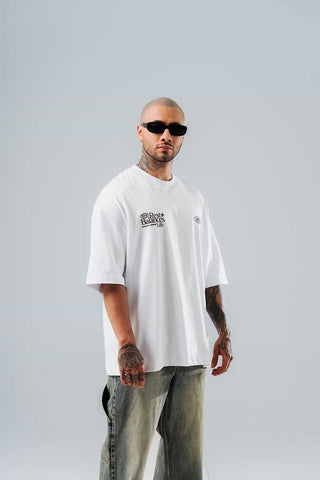 Camiseta Para Hombre Oversize Blanco Rest Balances Life