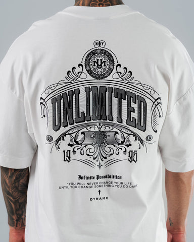 Camiseta Para Hombre Oversize Blanco Unlimited