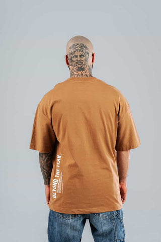 Camiseta Para Hombre Oversize Café Beyond The Fear