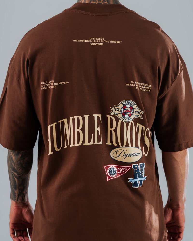 Camiseta Para Hombre Oversize Café Humble Roots