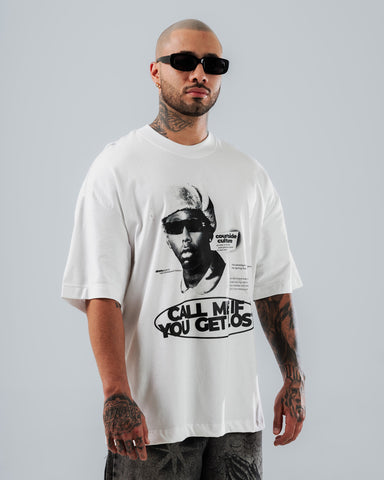 Camiseta Para Hombre Oversize Call Me