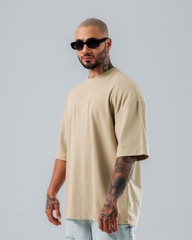 Camiseta Para Hombre Oversize Caqui DHQ