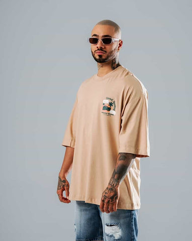 Camiseta Para Hombre Oversize Caqui Sausage