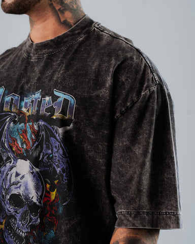 Camiseta Para Hombre Oversize Con Efecto Wasted