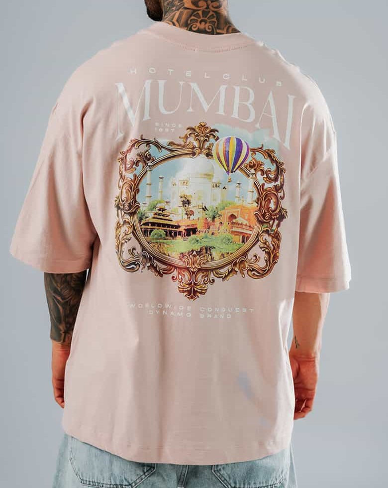 Camiseta Para Hombre Oversize Curuba Hotel Club Mumbai
