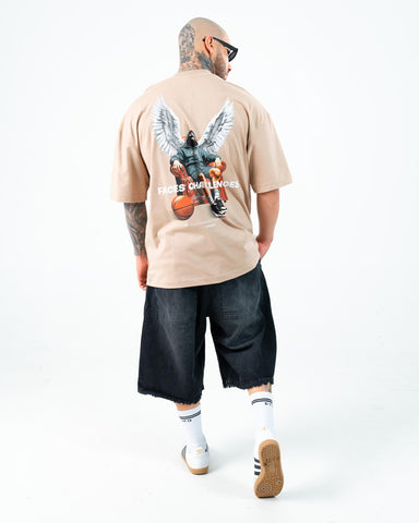 Camiseta Para Hombre Oversize Faces Challeges