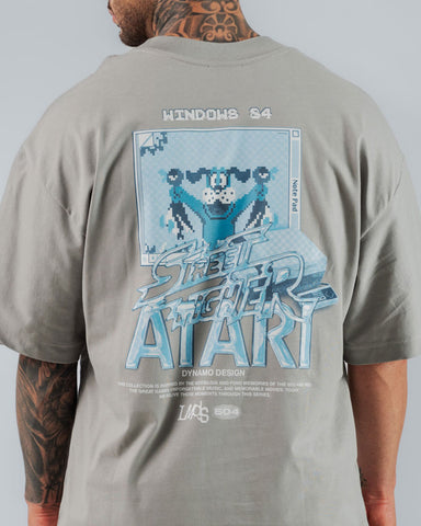 Camiseta Para Hombre Oversize Gris Atari