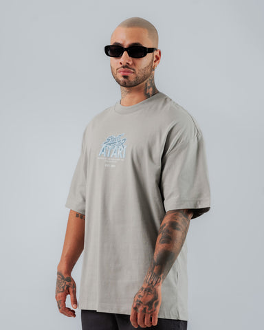 Camiseta Para Hombre Oversize Gris Atari