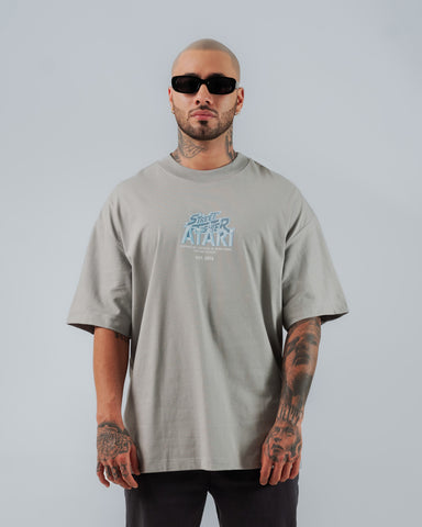 Camiseta Para Hombre Oversize Gris Atari