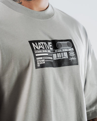 Camiseta Para Hombre Oversize Gris Cemento Native