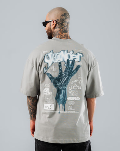 Camiseta Para Hombre Oversize Gris Cemento Stranger