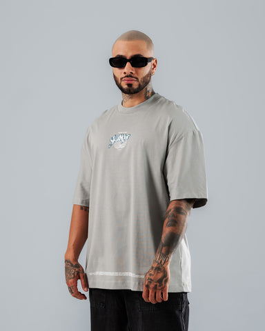 Camiseta Para Hombre Oversize Gris Cemento Stranger