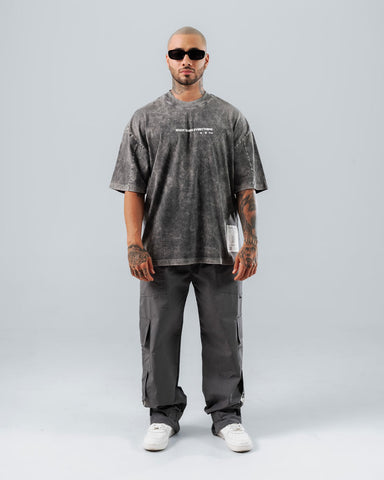 Camiseta Para Hombre Oversize Gris Claro Everything