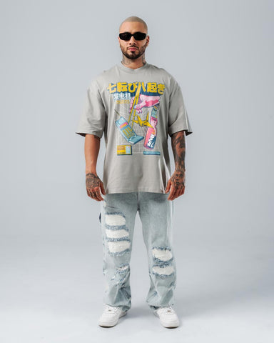 Camiseta Para Hombre Oversize Gris Collection