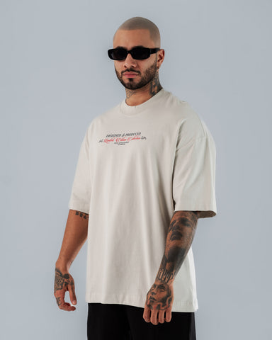 Camiseta Para Hombre Oversize Gris Designed