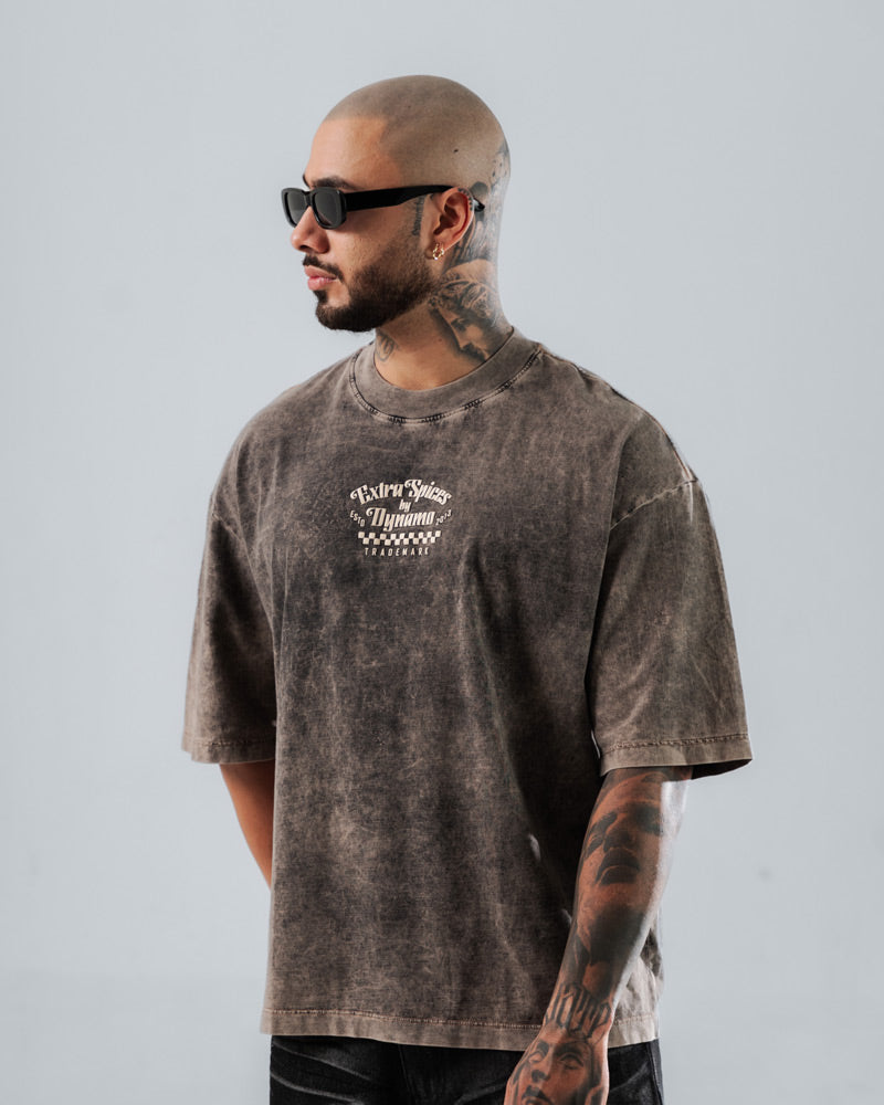 Camiseta Para Hombre Oversize Con Efecto Lavado Spices