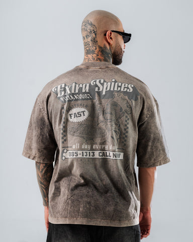 Camiseta Para Hombre Oversize Con Efecto Lavado Spices