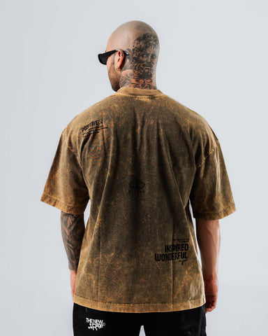 Camiseta Para Hombre Con Efecto Lavado Oversize Inspired