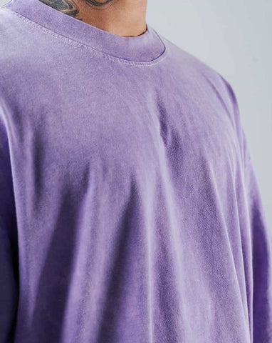Camiseta Para Hombre Oversize Lila Con efecto Lavado Tyde Brand