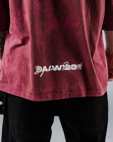 Camiseta Para Hombre Oversize Efecto Lavado Sky