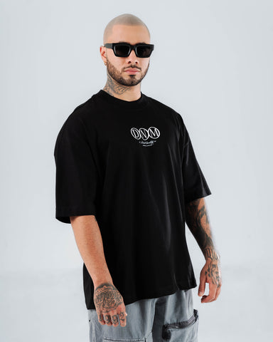 Camiseta Para Hombre Oversize Negra Angel Book Black