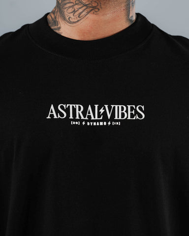 Camiseta Para Hombre Oversize Negra Astral