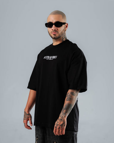 Camiseta Para Hombre Oversize Negra Astral