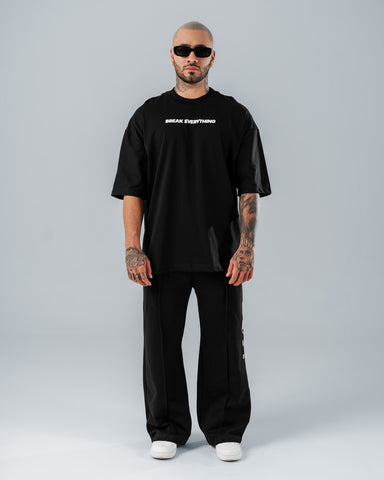 Camiseta Para Hombre Oversize Negra Break