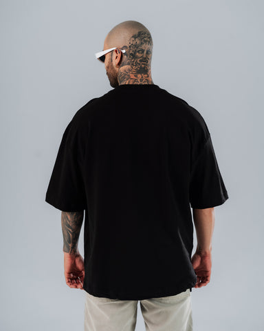 Camiseta Para Hombre Oversize Negra Creat Cult