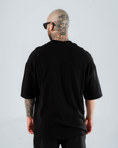 Camiseta Para Hombre Oversize Negra Dynamo