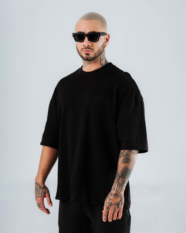 Camiseta Para Hombre Oversize Negra Dynamo