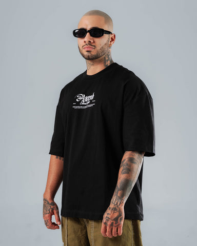 Camiseta Para Hombre Oversize Negra Eternal Ligth