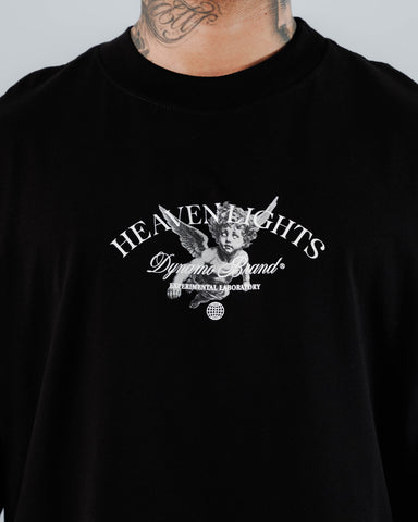 Camiseta Para Hombre Oversize Negra Heaven Paradise