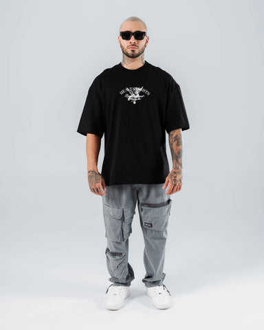 Camiseta Para Hombre Oversize Negra Heaven Paradise