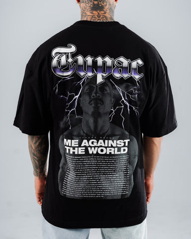 Camiseta Para Hombre Oversize Negra Me Against The World