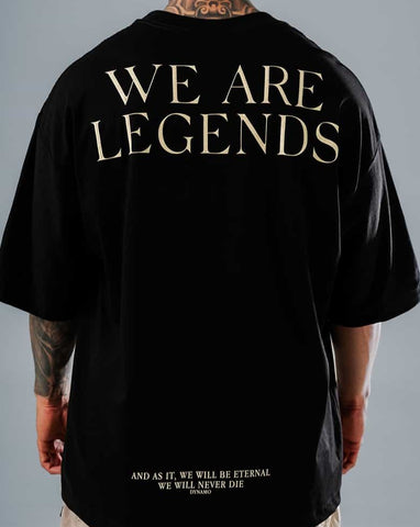 Camiseta Para Hombre Oversize Negra We Are Legends