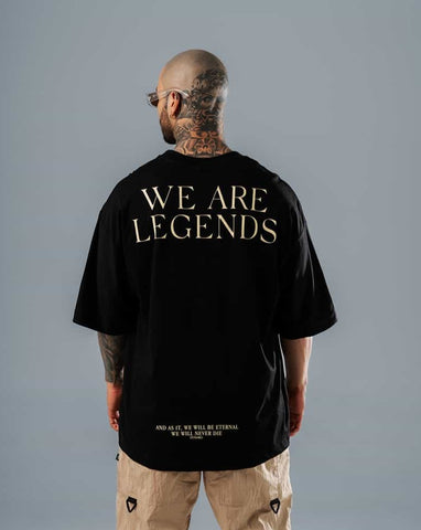 Camiseta Para Hombre Oversize Negra We Are Legends