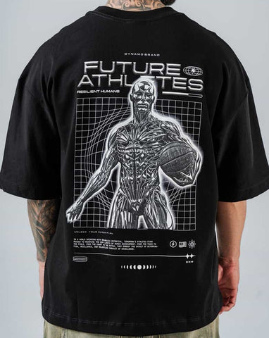 Camiseta Para Hombre Oversize Negro Future