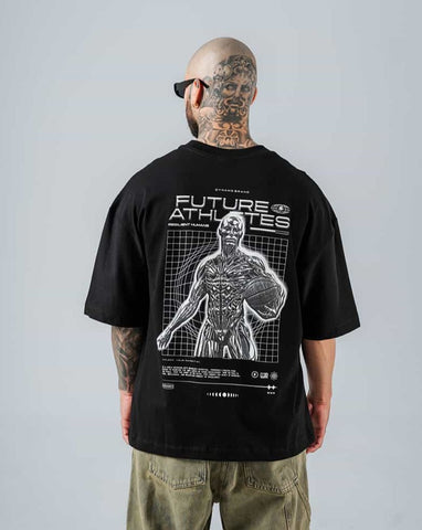 Camiseta Para Hombre Oversize Negro Future