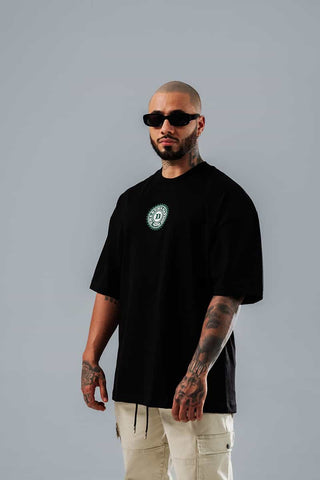 Camiseta Para Hombre Oversize Negro H*sh Nation