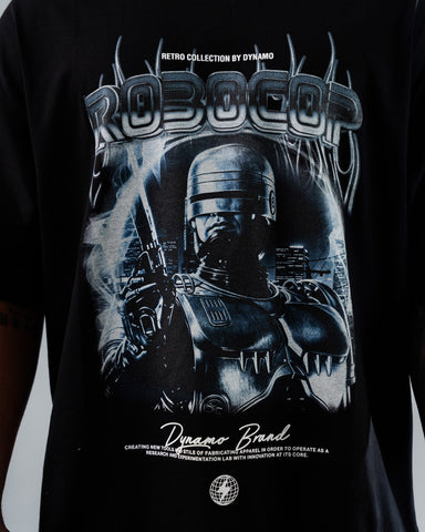 Camiseta Para Hombre Oversize Negro Robocop