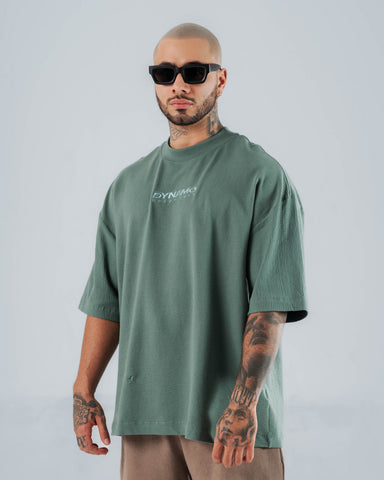 Camiseta Para Hombre Oversize Verde Dynamo