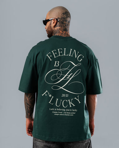 Camiseta Para Hombre Oversize Verde Feeling