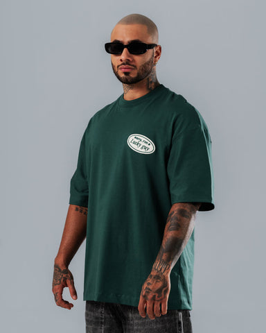 Camiseta Para Hombre Oversize Verde Feeling