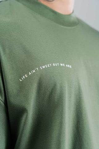 Camiseta Para Hombre Oversize Verde Militar Juicy Fruit