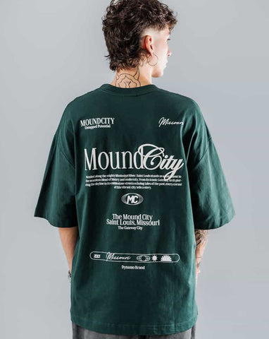 Camiseta Para Hombre Oversize Verde Pino Moundcity