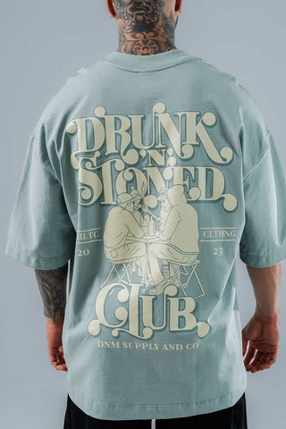 Camiseta Para Hombre Oversize Verde Seco Club