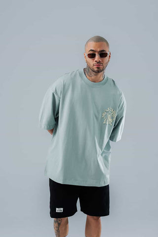 Camiseta Para Hombre Oversize Verde Seco Club