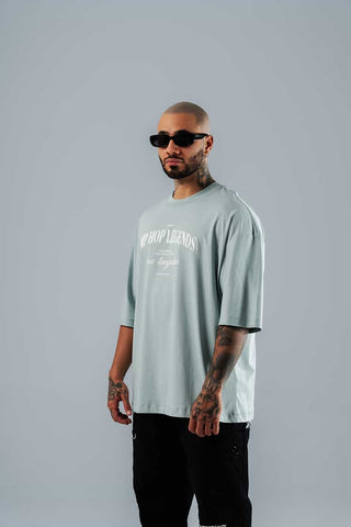 Camiseta Para Hombre Oversize Verde Seco Hip Hop Legends