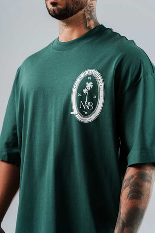 Camiseta Para Hombre Oversize Verde Stay Wealthy